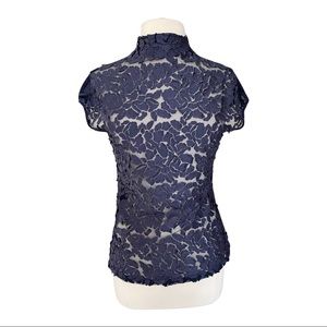 Gracia front lace navy blue top